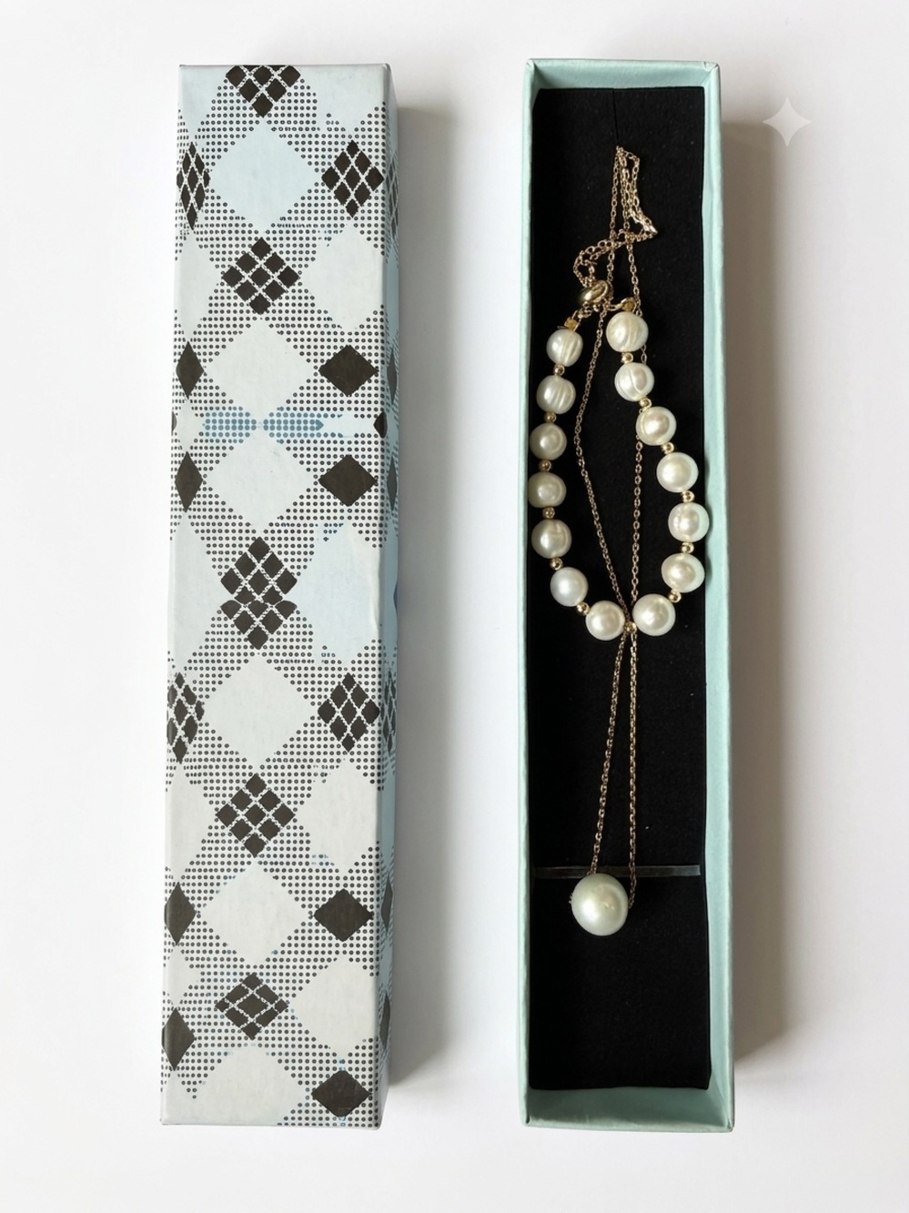 Freshwater Pearl Necklace & Bracelet Set | Gold Tone | Gift Box Included